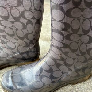 Coach Women's Black and Gray Patterned Winter Boots